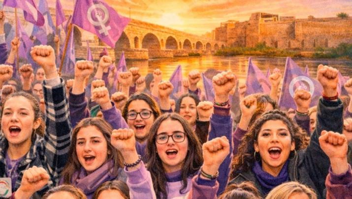 Cartel del Ayuntamiento de Mérida con motivo de las actividades del 8M de 2026