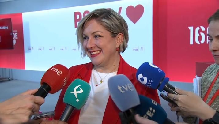 Soraya Vega, del PSOE de Extremadura, tras la celebración de las primarias
