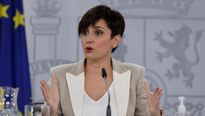 La ministra portavoz, Isabel Rodríguez, en rueda de prensa posterior al Consejo de Ministros