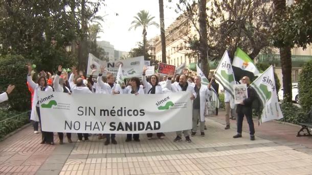 Protesta de médicos en Badajoz
