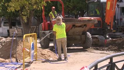 Trabajadores al sol y con 40º