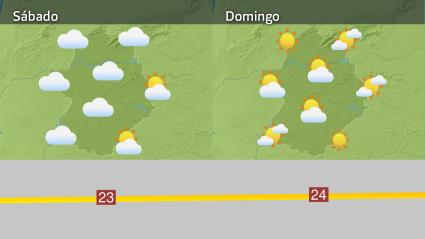 Mapa de previsión sábado 19 y domingo 20 de octubre