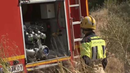 Declarado un incendio forestal entre los términos de Don Benito y Manchita