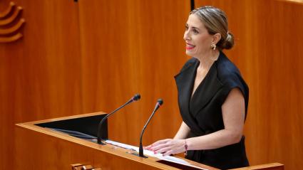 María Guardiola, presidenta de la Junta de Extremadura, durante el Debate sobre el Estado de la Región