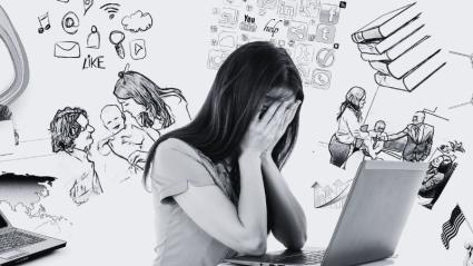 Mujer víctima de burnout
