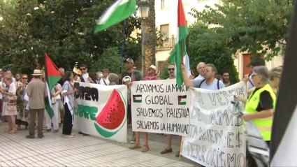 Protestas por la situación en Gaza, frente a la Delegación del Gobierno en Badajoz