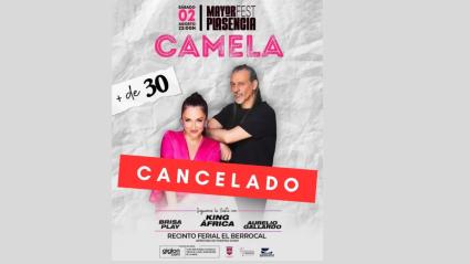 Cancelado el concierto de Camela en Plasencia por enfermedad del cantante 