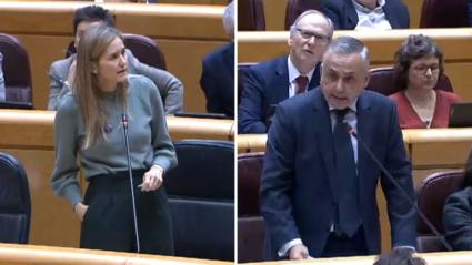 La vicepresidenta tercera y ministra para la Transición Ecológica y Reto Demográfico, Sara Aagesen y el diputado de Vox en el Senado, Ángel Pelayo Gordillo