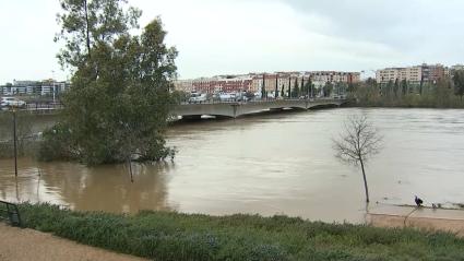 Imagen de Badajoz durante la borrasca Marta