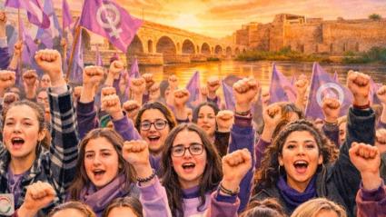 Cartel del Ayuntamiento de Mérida con motivo de las actividades del 8M de 2026