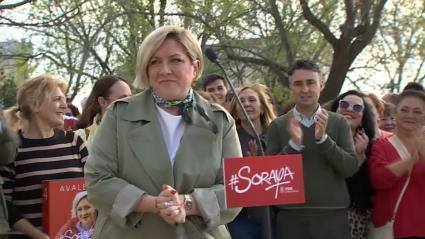 Soraya Vega, precandidata a la secretaría general del PSOE de Extremadura, durante un acto en Arroyo de San Serván el 23 de marzo de 2026