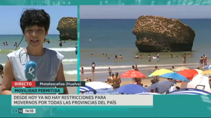 Inma Montero informa del fin de las restricciones de movilidad desde la playa de Matalascañas