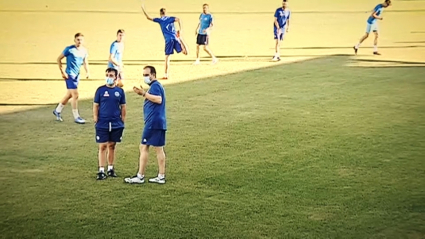 Rai en una sesión de entrenamiento con el Coria