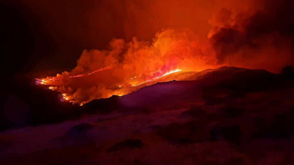 Imagen del incendio en Collado, Valle del Jerte