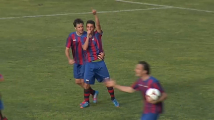 Copete tras marcar un gol en su anterior etapa de azulgrana