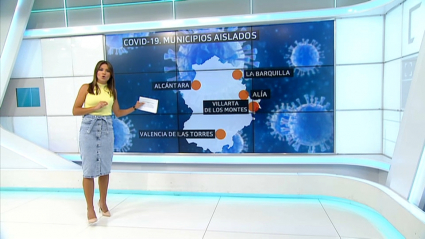 mapa de los 5 pueblos aislados en Extremadura por covid