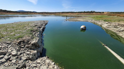 Estado de la presa del embalse de Valdefuentes a 29 de septiembre