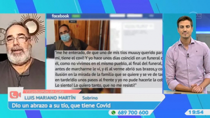 Abrazó a su tío con covid