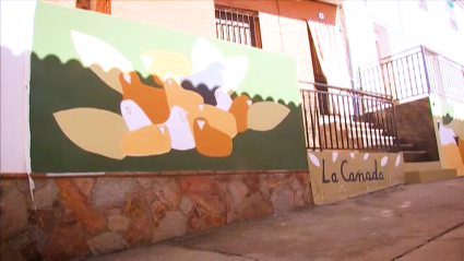 Uno de los murales realizados en la vía pecuaria de Villarta de los Montes