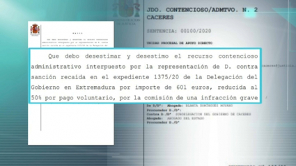Resalte de la primera sentencia que ratifica una multa por saltarse el confinamiento