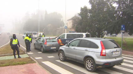 Control de la policía nacional esta mañana en Badajoz