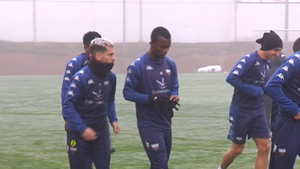 Saúl González durante un entrenamiento esta temporada