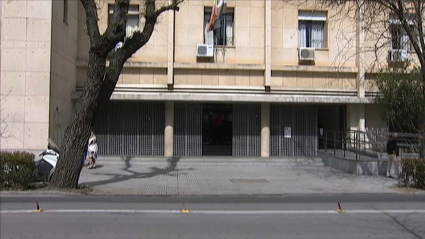 Fachada de la Audiencia Provincial de Badajoz, esta mañana 