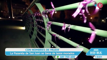 Pasarela morada en Plasencia