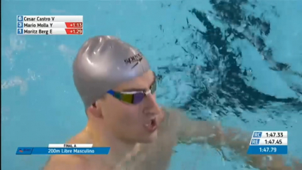 César Castro tras finalizar la prueba de 200 libres en el Open de Sabadell