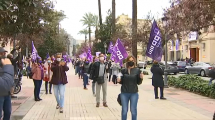 Concentración convocada por CCOO hoy frente a la Delegación del Gobierno en Badajoz 