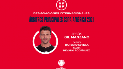 Gil Manzano y Ángel Nevado, designados para la Copa América 2021