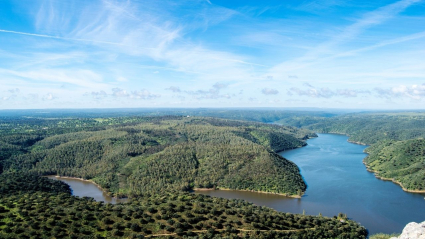 Vista aérea del Parque Nacional de Monfragüe