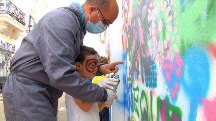 grafiti inclusivo mural, discapacidad intelectual, Puebla de la Calzada