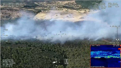 Imagen del incendio tomada desde el Halcón.