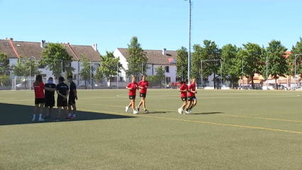 La plantilla del Santa Teresa durante un entrenamiento esta temporada