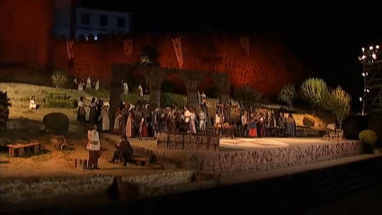 Representación teatral en el Festival Templario de Jerez de los Caballeros.