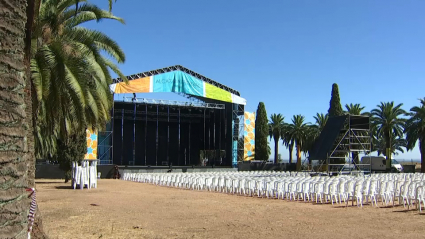 Imagen del escenario del Alcazaba Festival, esta mañana 