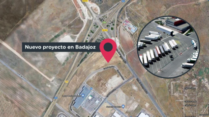 Lugar en el que se instalaría el nuevo área de descanso y servicios que quieren construir en Badajoz