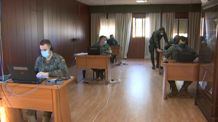 Trabajo de los rastreadores militares en la Base General Menacho