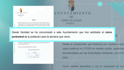 Extracto del bando municipal del ayuntamiento de Alange.