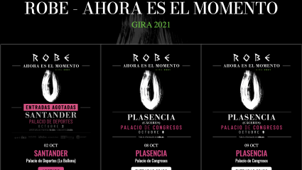 Web de Robe informando de la venta de entradas