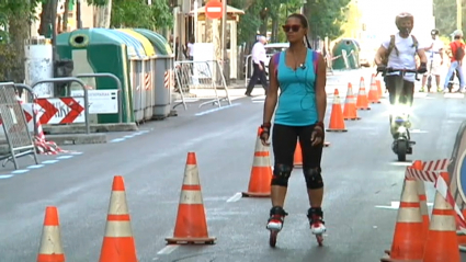 Mujer en patines