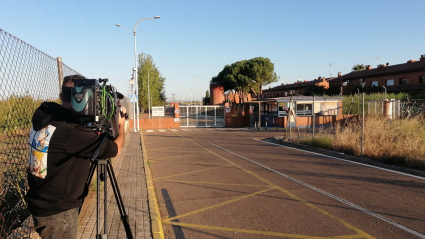 Exterior de la prisión de Badajoz, esta mañana