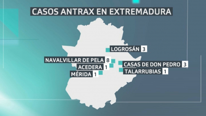 Casos de ántrax animal en Extremadura