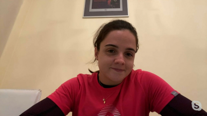 Paula Josemaría atendiendo a Extremadura Deportes