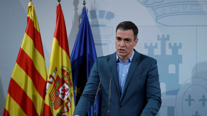 Pedro Sánchez, durante la declaración institucional sobre la sexta ola del covid-19