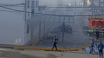 Incendio en el consultorio médico de Oliva de la Frontera
