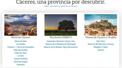 Web con la promoción de bonos turísticos