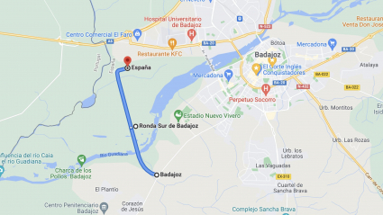 El nuevo puente de la Ronda Sur, en Google Maps