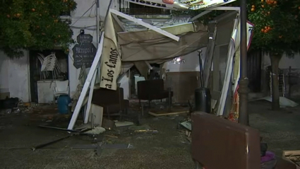 Terraza afectada por la explosión